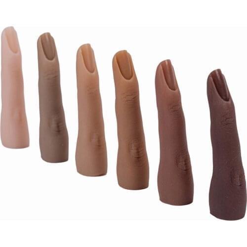 10Silicone Practice Fake Finger Model For Hand Manicure Nail Art Practice Fingers Beginners Practice Tip Display Finger Bendable