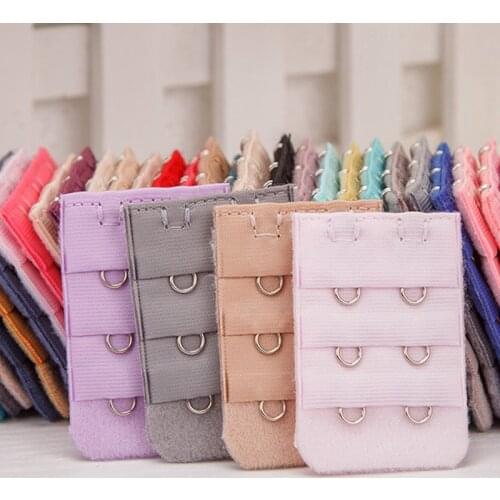 [2 Buckles] Cotton Bra Extender with stainless steel hook Extension Buckle Longer Bra Accessories 0202