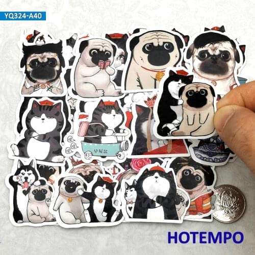 40pcs Cute Cat Emperor Dog Lord Cosplay Anime Diary Stickers for Stationery Scrapbook Mobile Phone Laptop Cartoon Decal Stickers