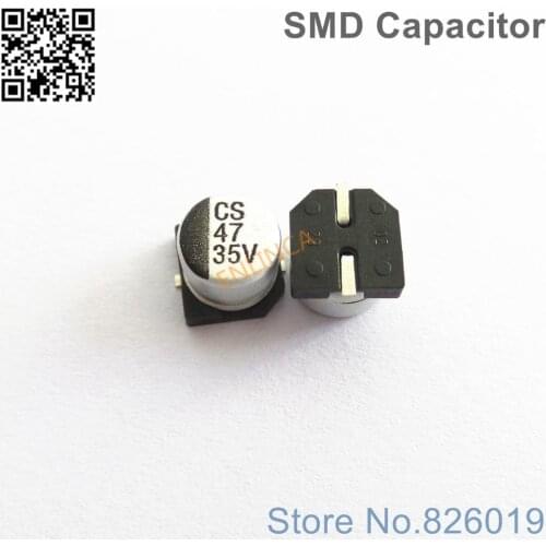 60pcs/lot 35v 47uf SMD Aluminum Electrolytic Capacitors size 6.3*5.4 47uf 35v