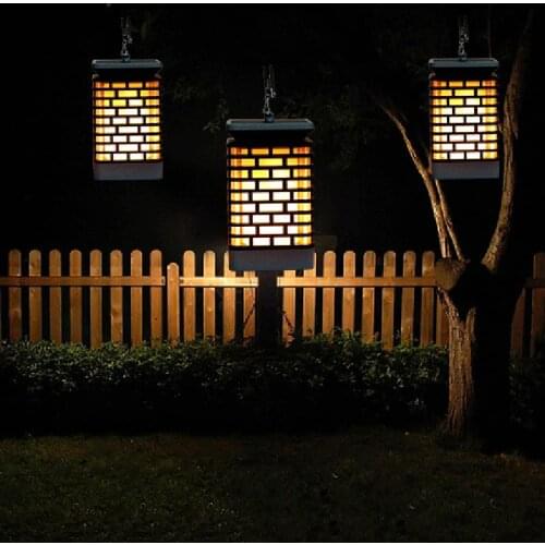 99LED Solar Lamp Outdoor Hanging Lantern Vintage Waterproof Courtyard Landscape LawnLamp Indoor Garden Torch Wall Light