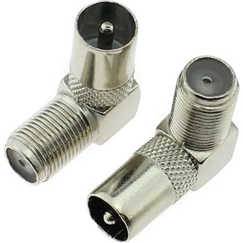 Free Shipping30PCS 90 Degree Right Angled TV Aerial Cable Connector RF Coaxial F Female to TV Male Plug to Female Socket 9.5 TV