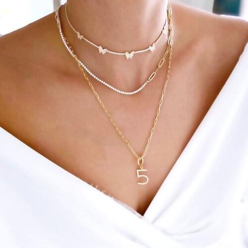 2021 NEW Delicate Half Paper Clip Chain Half 2mm Cz Tennis Chain Choker Necklace For Women Girls Charms 18K Wedding Jewelry