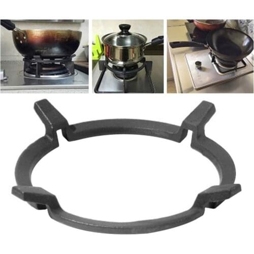 Black Wok Stands Cast Iron Wok Pan Support Rack Wok Ring For Burners Protective Gas Hob Cookers Kitchen Cooking Tool Accessories