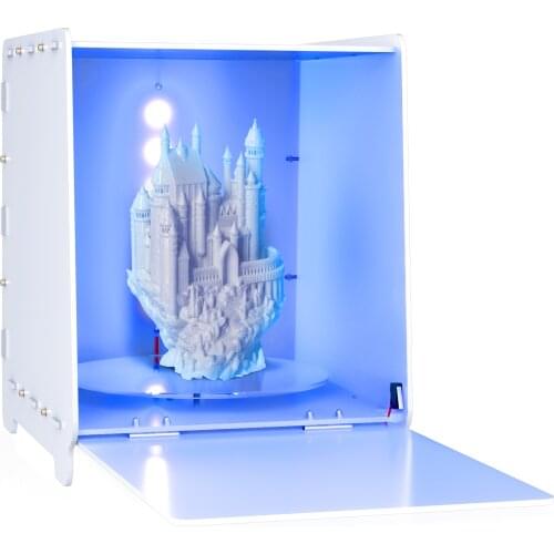 Geeetech UV curing box for LCD/DLP/SLA 3D Resin Printer Model, 360°Driven Turntable, Intelligent Time Control