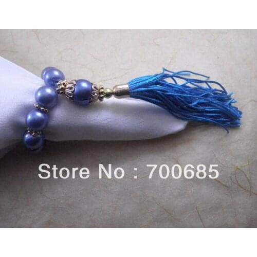 Blue tassel napkin ring, napkin holder