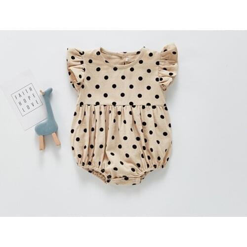 Summer Baby Girl Clothes New Fashion Toddler Girls Romper Polka Dot One Piece Jumpsuit Pure Cotton Body Suit New Born Climb Wear