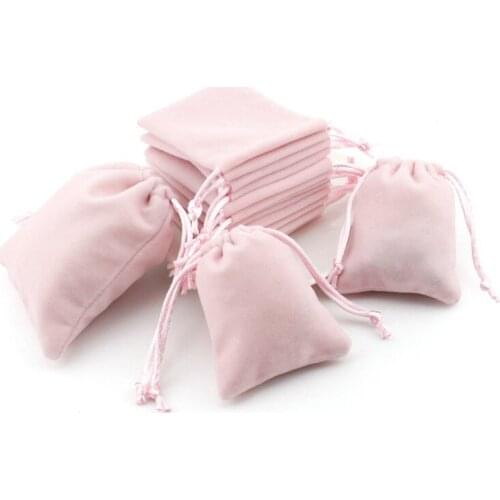 5pcs/lot High Quality Pink Velvet Bags 5x7 7x9 10x12cm Ornament Drawstring Storage Gift Bag Sundries Pouches For Jewelry Package