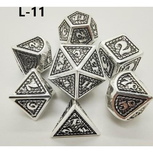 Metal dice 7pcs/Set metal dnd dice set dados rpg dobbelstenen dados rol polyhedral dices d4 d6 d8 d10 d12 d20
