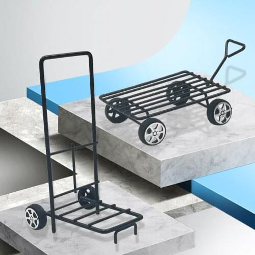 Small Cart Rack Bracket Small Desktop Decoration Creative Ornaments Miniature Crafts Simulation Metal Cart