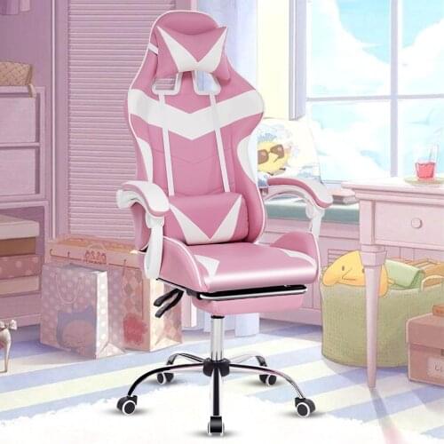 Office Computer Chair WCG Gaming Chair Pink Silla Leather Desk Chair Internet Cafe Gamer Chair Household Armchair Office Chair