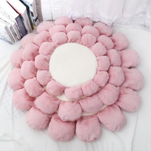 Autumn Winter Pet Dog Bed Soft Round Warming Washable Dog Cat Mat For Small Medium Dogs Angora Velvet Free Flower Shape Pets Pad