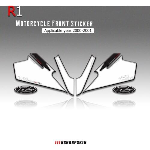 Motorcycle Front Fairing 3D Gel Protector decorative stickers for Yamaha R1 2000 2001 r 1 edge Paint Scratch Protector stickers