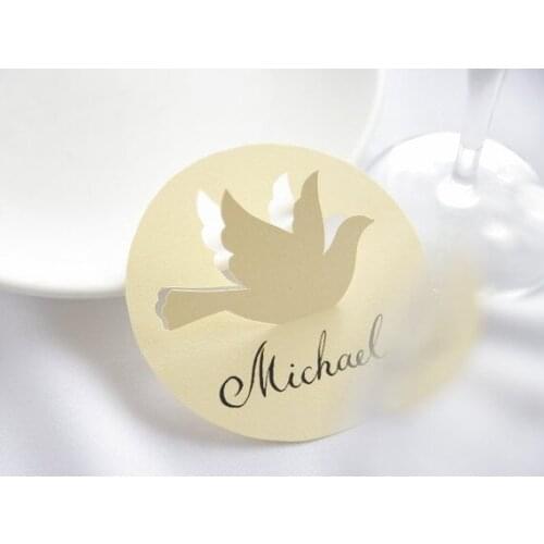 Personalized table number Place Cards, dove Themed Wedding, baptism Summer Open Air Event, Original calligraphypc001