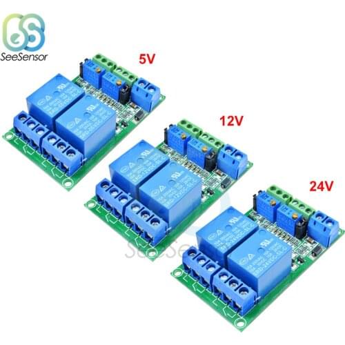DC 5V 12V 24V 2 Channel Circuit Modifications Voltage Comparator LM393N Relay Module