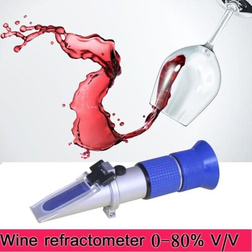 Hand held Whisky Grape wine Alcohol Refractometer 0-80% V/V RHV-80ATC