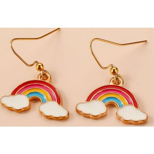 Fashion Geometric Color Earrings Cloud Personality Creative Earrings Women Cute Cloud Earrings Female Simple Earring Gifts