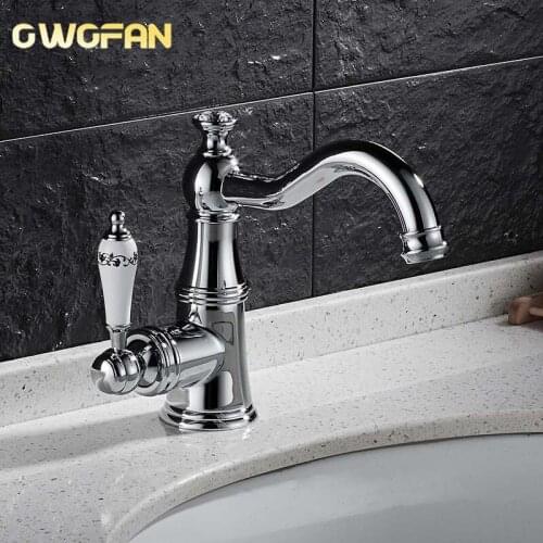 Basin Faucets Modern Chrome Deck Mounted Bathroom Mixer Faucets Chrome Finish With Diamond High Bathroom Sink Faucet S79-358