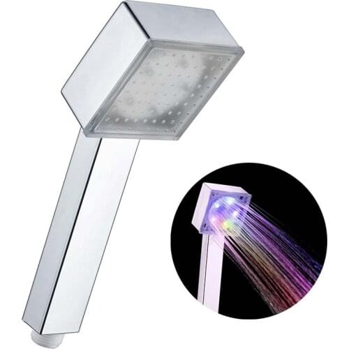 LED Square Sprinkler Colorful Self-color Changing Luminous Color Changing Shower Head No Battery Needed Colorful Shower Head