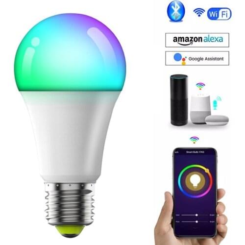 Wifi Smart Led Light Bulb E27 Smart Bulb Wifi Lamp 220V Led Bulb RGBCW Light 10W Alexa APP Or Remote Control Wifi Bulb For Home