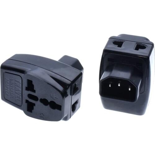 Universal to IEC 320 C14 Plug Adapter 1 to 3 Safety Shutter Accept World Plug APC UPS PDU 320 C13 TO C14 WORLD PLUG 3WAY