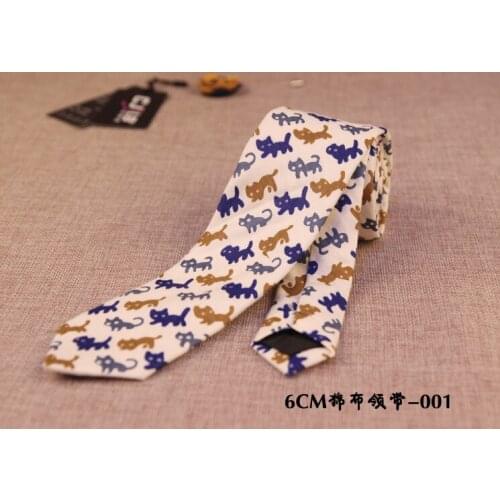 Narrow casual cotton floral tie Korean version 6cm trendy mens small tie British men and women unisex small cleaning style