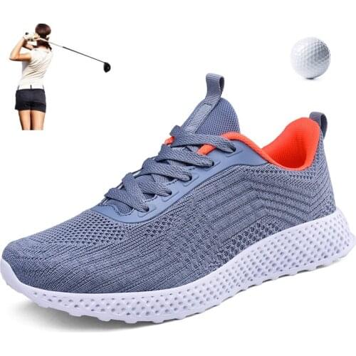 Women Breathable Mesh Golf Shoes Pink Black Ladies Outdoor Grass Walking Golf Training Shoes Lightweight Golf Footwear