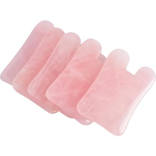 Rose Quartz Women Massager Crystal Smooth Face Lift Tools Gua Sha Body Relax Health Gifts