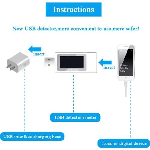 LCD Backlight USB Current Voltage Charging Capacity Tester Meter Charger Doctor Voltmeter Ammeter Monitor Detector Mobile Phone