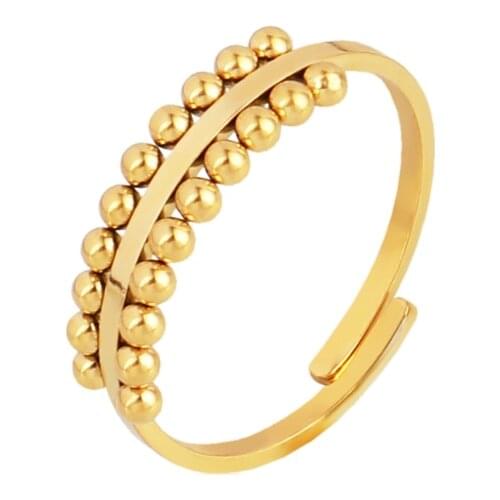 Gold Color Geometry Stainless Steel Rings Statement Ring Womens Punk Open Finger Ring For Women