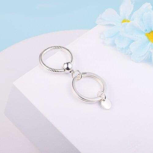 100% Real 925 Sterling Silver Moments Charm Key Ring Beads for Jewelry Making Fits Pandora Bracelet Berloque 2021 New