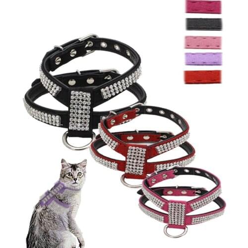 20PCS / LOT Sparkling Rhinestone Pet Chest Strap Dog Leash Explosion-Proof Dog Strap Small To Large Dog Leash Chain