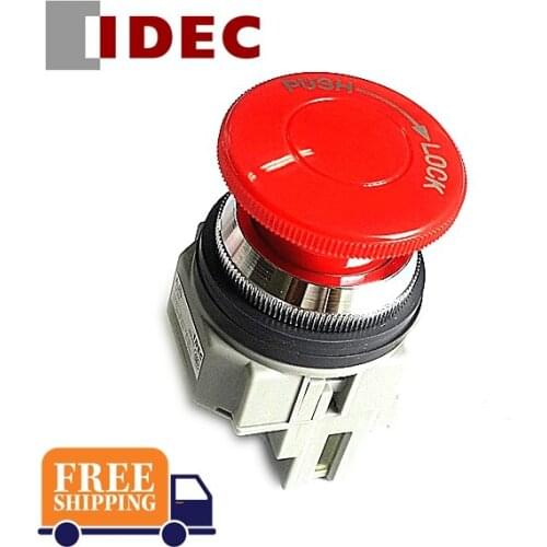 5PCS IDEC SWITCH AJN310NR 1NO 30mm Emergency stop button switch