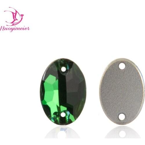 A3210 Oval Sewing Rhinestone Emerald Strass Flatback Crystal Rhinestones Sew-on Scrapbooking Glitter Stones DIY Garment