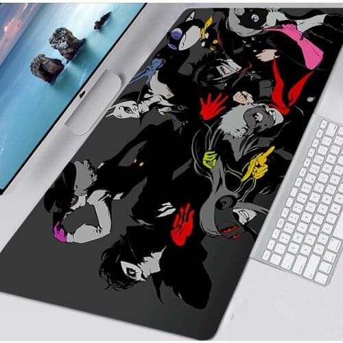 Anime Persona 5 Gaming Large XXL 90X30 Kawaii Mouse Pad Gamer Computer Mousepad Rubber Locking Edge Carpet for Keyboard Deskmat