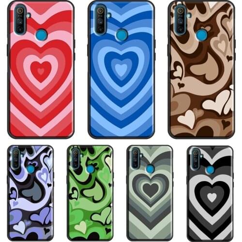 Latte Love Brown Heart Swirl Aesthetic For OnePlus 9 Pro 8 Pro Nord 8T 9R Case For OPPO Realme 8 Pro Q3 6 7 Pro C15 C3 GT Cover
