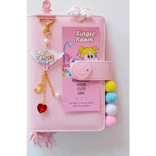 Cute Kawaii A6 Notebook Macaron Leather DIY Loose-leaf Journal Diary Spiral Time Planner Agenda Organizer Stationery Gift