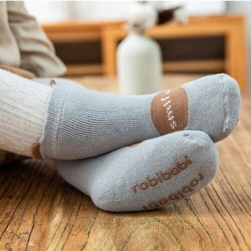 Toddler knee high anti slip socks girls boys newborn infant baby winter cotton terry children kids thick warm Cartoon long sock