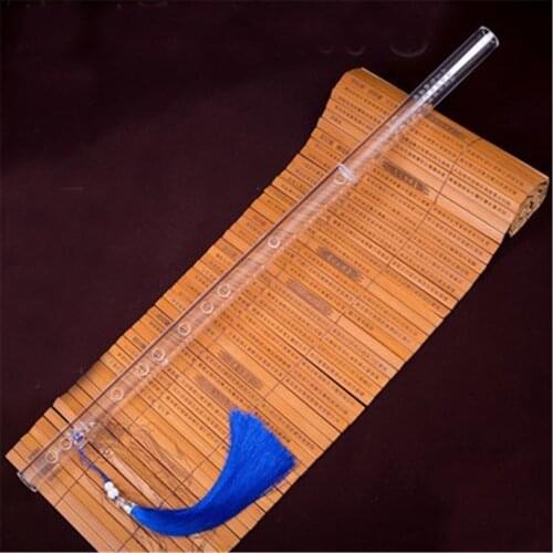 Crystal transparent flute professional pure organic acrylic musical instrument harmonious pure tone flute 1pc