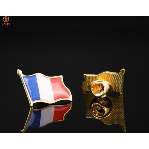 French Epoxy Flag Brooch Pin Lapel Frence Tricolor Tie Wearable Travel Badge Pin Jewelry Souvenir Gift