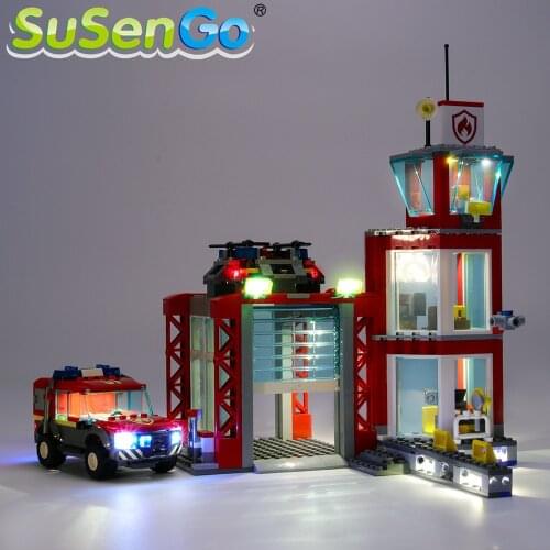 SuSenGo LED Light kit For 60215 City Series Fire Station Compatible with 02132 28049 11215 , NO Model