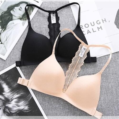 Lace Bralette Seamless Bras For Women Sexy Push Up Wireless Lingerie Bra Female Brassiere Adjustable Underwear Simple Style