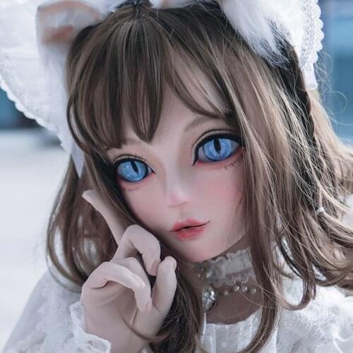 KnowU BJD Resin Head Mask Cosplay Permanent Makeup Anime Half Head Shell Headgear