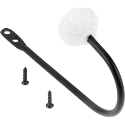 Metal Black Single Hook Acrylic Grip Hanger Europe Style Decorative Wall Coat Hat Door Kitchen Bathroom 127*65*26mm with screws