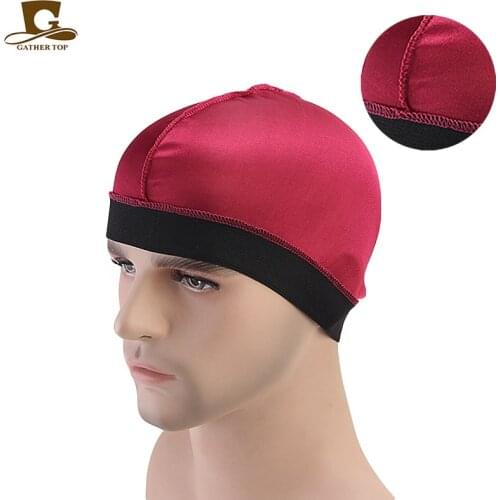 New fashion Unisex silky Dome Cap wide band stretchy wig cap Soft And Comfortable Breathable Turban Womens Hat hair accessories