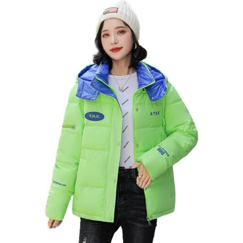 Winter Parkas Women Pure Color Fashion Zipper Jacket Coat Casual Thick Warm Pocket Short Hooded Outerwear Female Winter Coat
