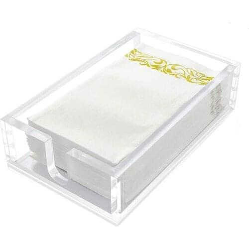 New Acrylic Guest Towel Napkin Holder, Clear Bathroom Paper Hand Towels Storage Tray, Buffet Napkin Holder, Napkin Holders