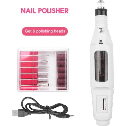 Professional Electric Nail Drill Machine Nail Files Pen Pedicure 6 Bits MillingUV LED Gel Polish Remover Nail Art Manicure Tool