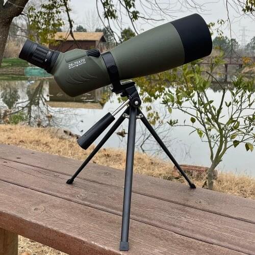 Bird Watching Monocular Outdoor Telescope 25-75x70 High Power HD Low Light Night Vision Nitrogen Filling Waterproof with Tripod