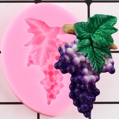 Grape Silicone Mold Leaf Candy Polymer Clay Molds Chocolate Baking Muold Cupcake Fondant Cake Decorating Tools
